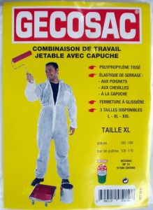 Combinaison de travail jetable avec capuche qualité standard taille XL