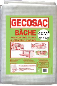 Bâche transparente armée 4x10m 160 gr/m²