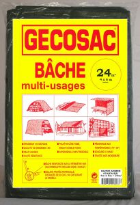 Bâche bicolore 4x6m 140/150gr polypropylène tissé enduit polyéthylène 