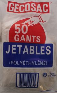 Gants jetables à usage unique (pochette de 50 gants)