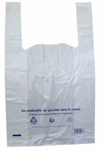 Sacs bretelles BD blanc réutilisables 38 x 45 cm