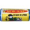 Sacs poubelle 30 Litres - bleu - rouleau de 20 sacs